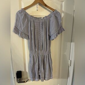 Ocean Drive Light Blue Off-Shoulder Romper